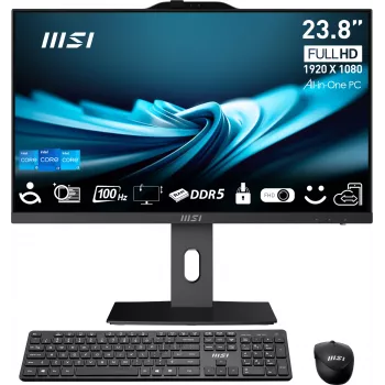 All-in-One-PC MSI PRO AP241P 14M — Intel Core i7-14700 2,1 GHz, 23,8-Zoll-Bildschirm, 16 GB DDR5 5600 MHz, 1 TB SSD, Intel UHD, Windows 11 Pro, Schwarz