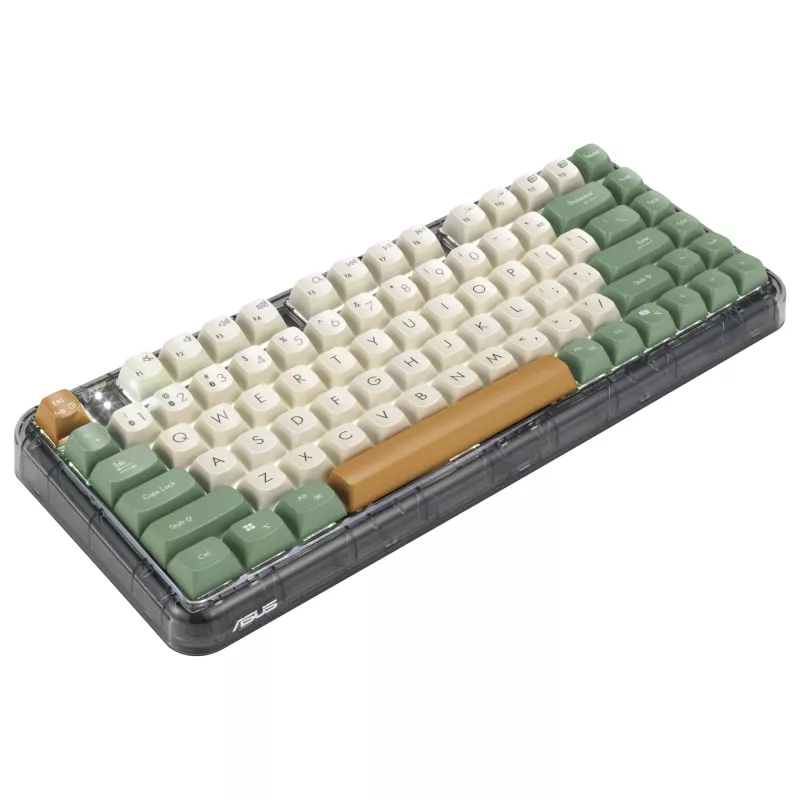 ASUS Jelly75 KD201 Mechanische Tastatur, 75% Formfaktor, USB, RF Wireless und Bluetooth Konnektivität, Mehrfarbig