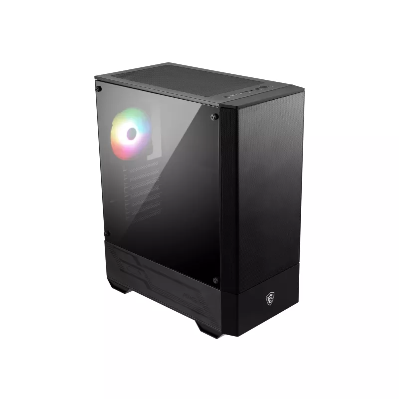 MSI MAG FORGE 111R Mid Tower Gaming Computer Case 'Schwarz, 1x 120mm ARGB PWM-Lüfter, 1-6 ARGB-Hub, Mystic Light Sync, Tempered Glass Panel, ATX, mATX, mini-ITX'