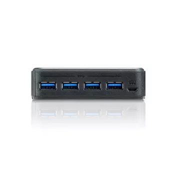 ATEN 4-Port USB 3.0 Peripherie-Sharing-Gerät, 5 Gbit/s, Micro-USB Typ B, Schwarz, Kunststoff, 0 - 40 °C, -20 - 60 °C