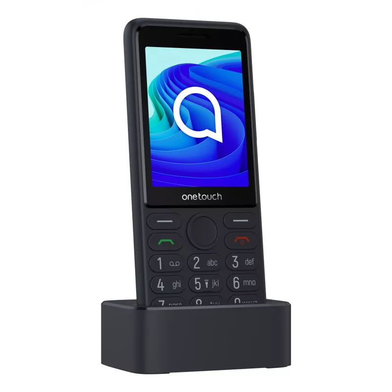 TCL OneTouch 4042S Dual-SIM-Feature-Phone mit Ladestation, grau