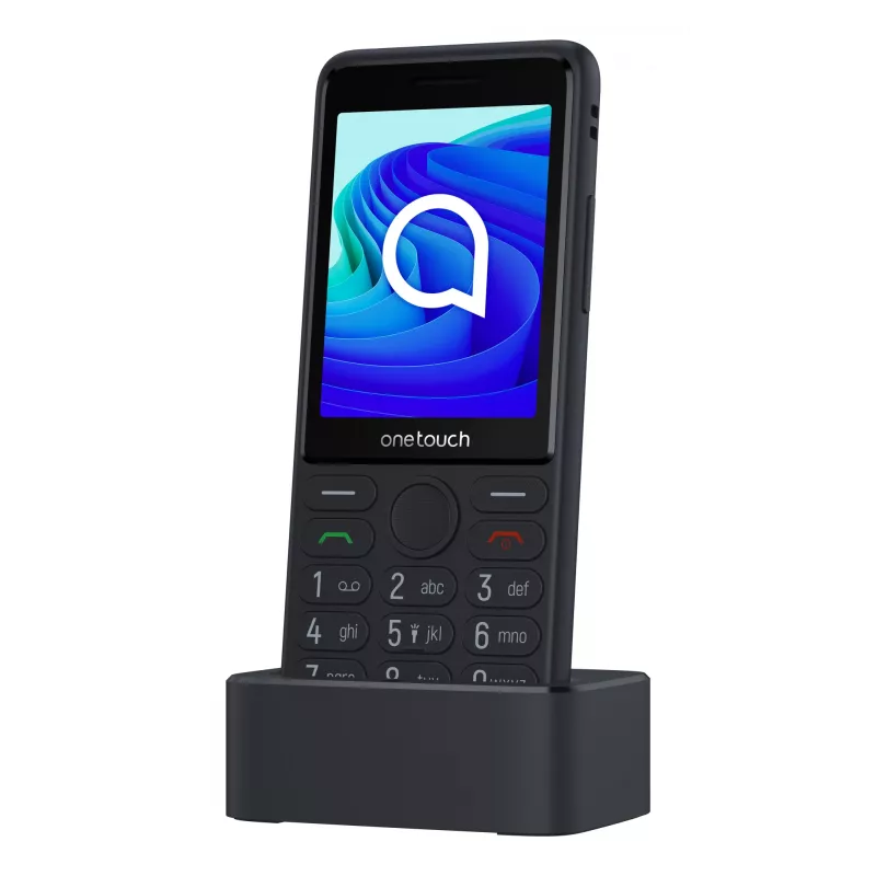 TCL OneTouch 4042S Dual-SIM-Feature-Phone mit Ladestation, grau