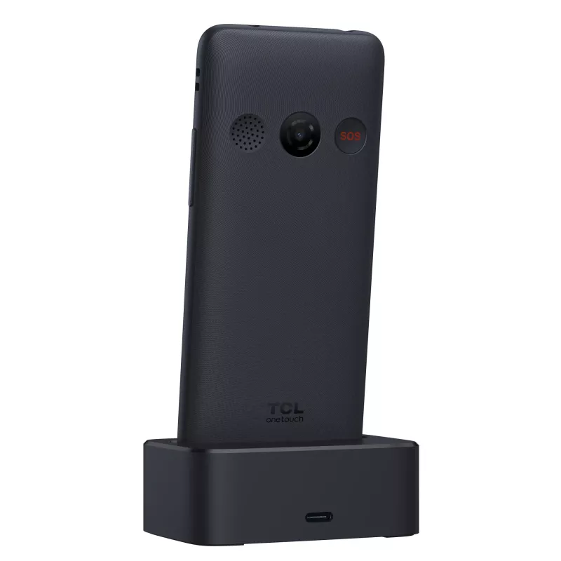 TCL OneTouch 4042S Dual-SIM-Feature-Phone mit Ladestation, grau