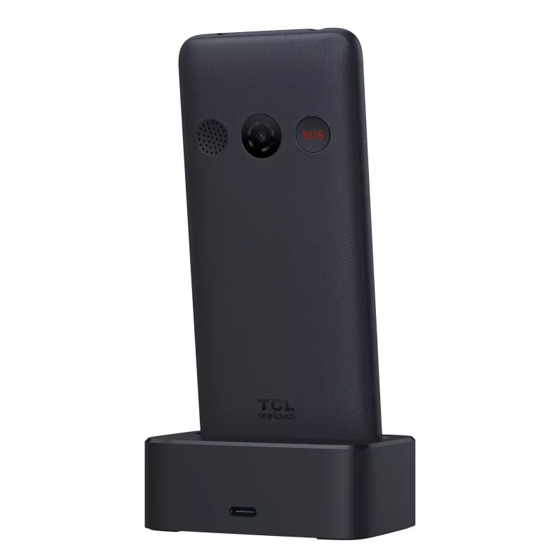 TCL OneTouch 4042S Dual-SIM-Feature-Phone mit Ladestation, grau
