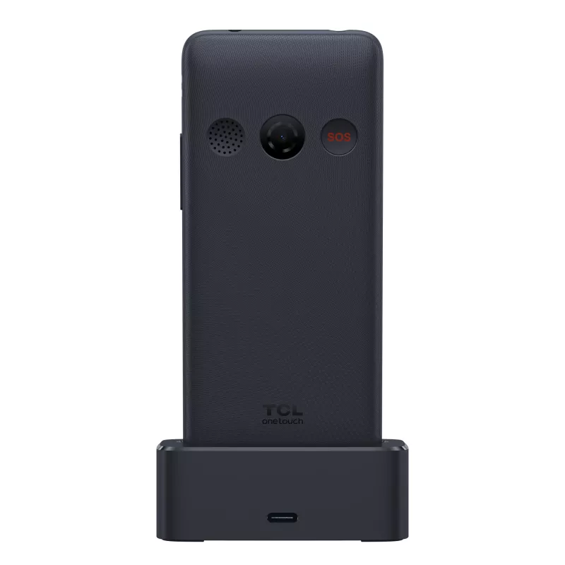TCL OneTouch 4042S Dual-SIM-Feature-Phone mit Ladestation, grau