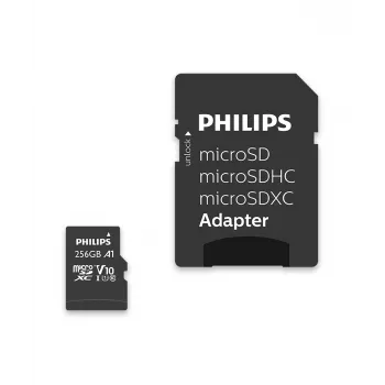 Philips FM25MP45B/00 microSDXC-Karte, 256 GB, Class 10, UHS-I U1, inkl. Adapter