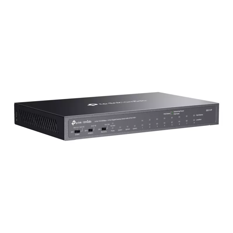 TP-Link Omada DS111P Netzwerk-Switch Unmanaged Fast Ethernet (10/100) Power over Ethernet (PoE) Schwarz
