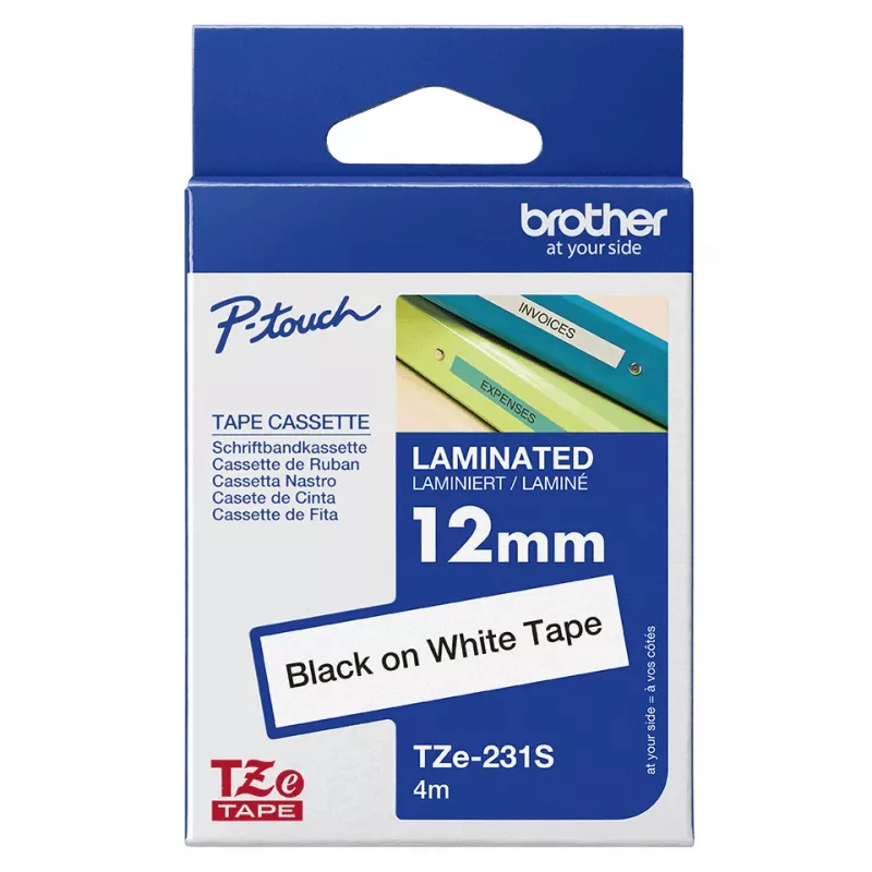 Brother TZE231S Etikettenband Schwarz auf Weiß TZe