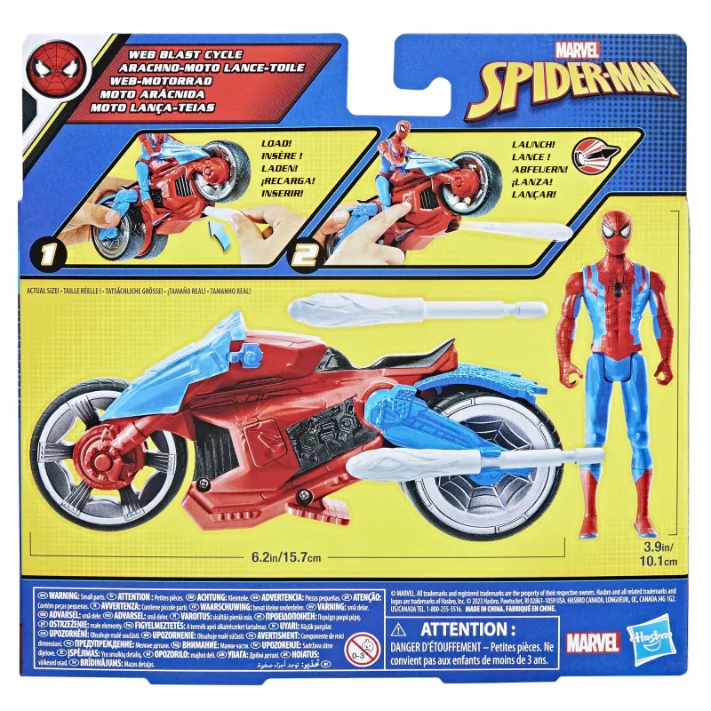 Marvel Spider-Man Spider-Man Web Blast Cycle Kinder-Spielset mit beweglicher Spider-Man Action-Figur