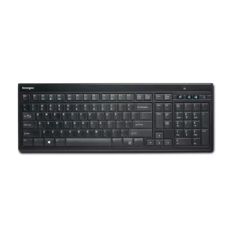 Kensington Tastatur AdvanceFit Wireless Schwarz Belgien, Full-size (100%), Kabellos, RF Wireless, AZERTY, Schwarz