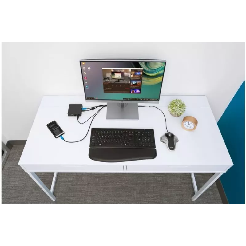 Kensington Tastatur AdvanceFit Wireless Schwarz Belgien, Full-size (100%), Kabellos, RF Wireless, AZERTY, Schwarz