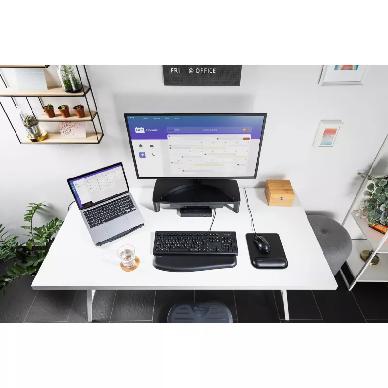 Kensington K63727ES, Volle Größe (100%), Kabelgebunden, USB, Membran, QWERTY, Schwarz