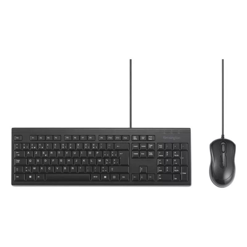 Kensington K75452BE, Kabelgebunden, USB, Membran, AZERTY, Schwarz, Maus im Lieferumfang