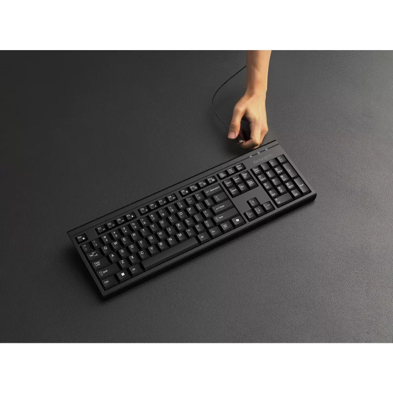 Kensington K75560BE, Kabellos, RF Wireless + Bluetooth, Membran, AZERTY, Schwarz, Maus inbegriffen