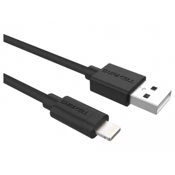 Duracell Sync-/Ladekabel 2 Meter Schwarz, 2 m, USB A, Lightning, 2.0, Schwarz