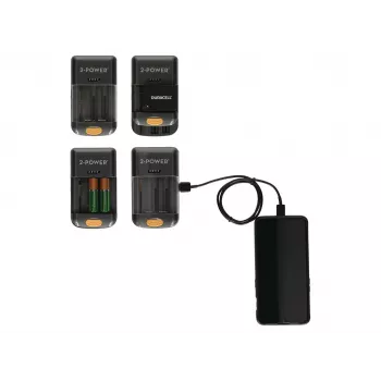 2-Power Universelles Kamera-Akkuladegerät – Einzelhandel, Lithium-Ionen (Li-Ion), AA, AAA, Nein