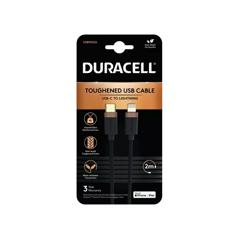 Duracell USB9022A Lightning-Kabel Schwarz