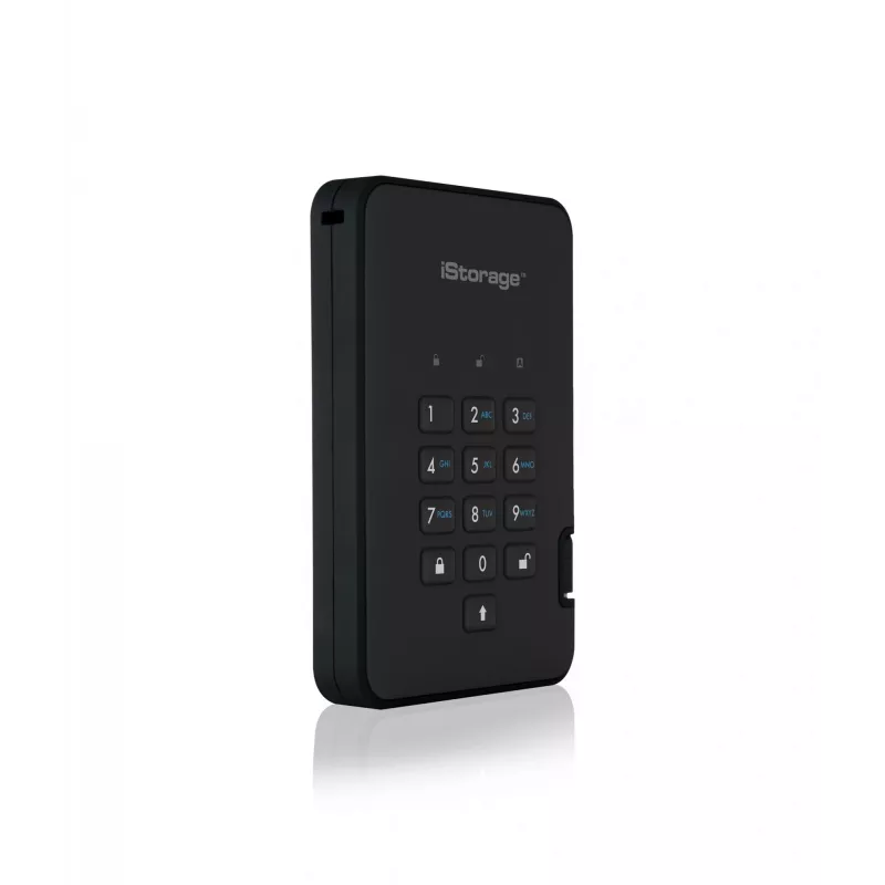 iStorage diskAshur² SSD 128GB Schwarz | Sichere tragbare Solid-State-Festplatte | AES-XTS 256-Bit-Hardwareverschlüsselung | PIN-geschützt | Betriebssystem- und plattformunabhängig | TAA-konform | Schutz vor Brute-Force-Angriffen | Staub-/wasserbeständig