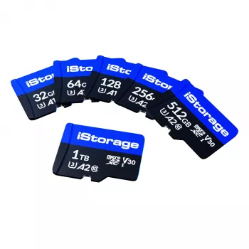 iStorage microSD-Karte, 64 GB, microSDXC, UHS-I U3, V30, A1, Class 10