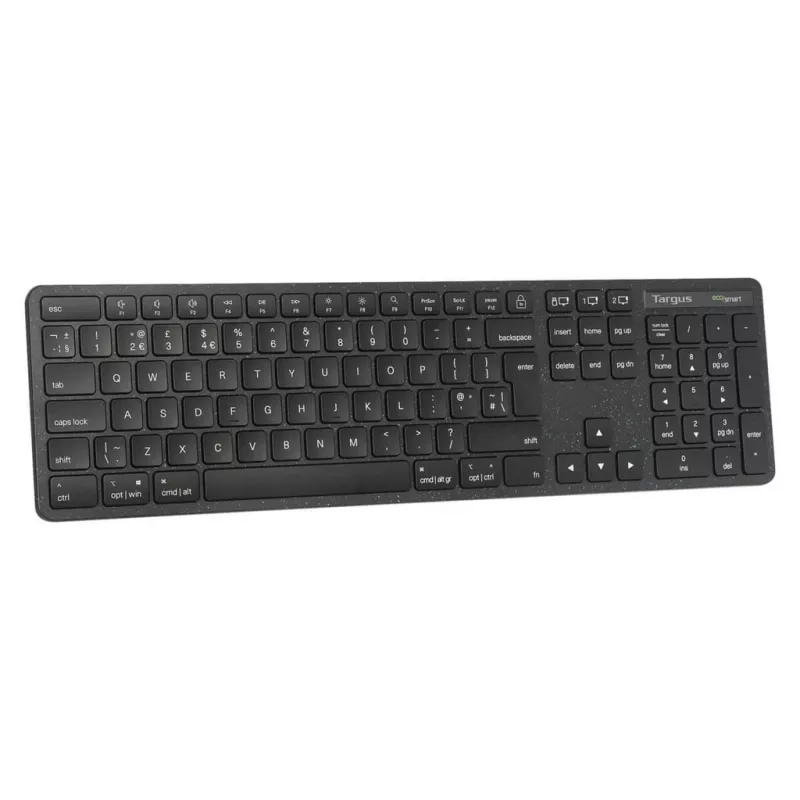 Targus EcoSmart AKB873FR Tastatur Universal RF Wireless + Bluetooth AZERTY Französisch Schwarz