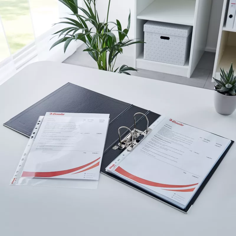 Esselte Pocket 75my A4, 210 x 297 mm (A4), Transparent, Polypropylene (PP), Hochformat, Oben, 0.075 mm