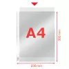 Esselte Pocket 75my A4, 210 x 297 mm (A4), Transparent, Polypropylene (PP), Hochformat, Oben, 0.075 mm