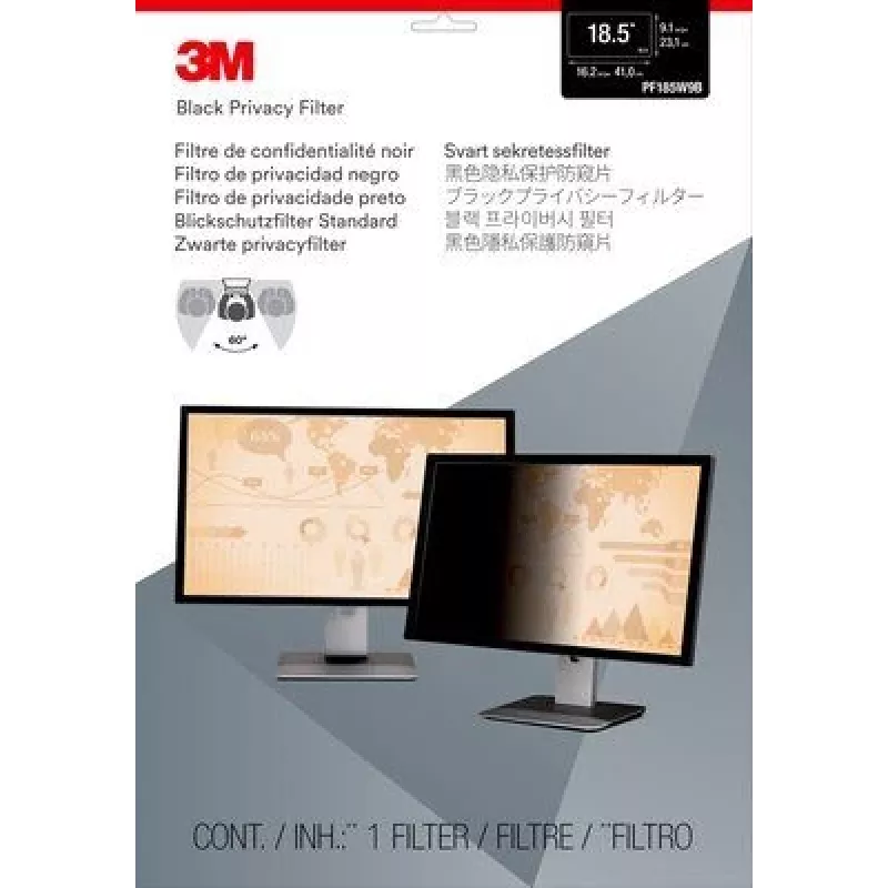 3M PF185W9B Blickschutzfilter 47 cm (18,5 Zoll) Monitor Rahmenloser Blickschutzfilter