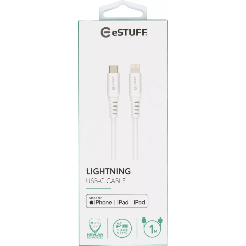 eSTUFF ES602101 Lightning-Kabel 1 m Weiß