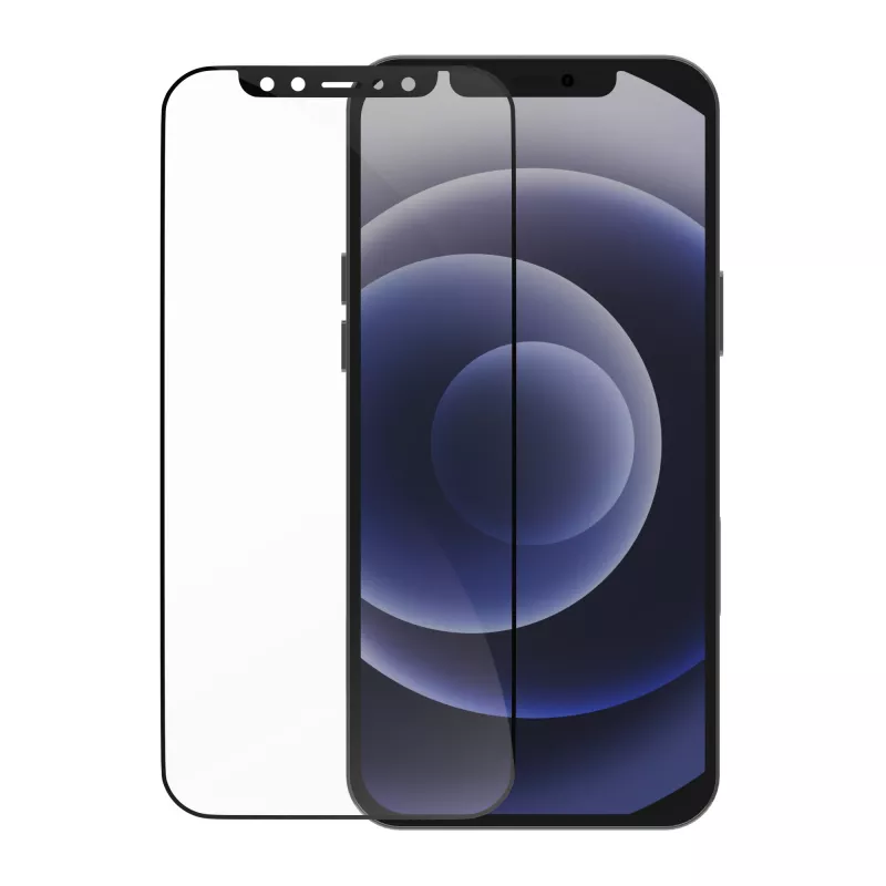 dbramante1928 Eco-Shield - iPhone 12/12 Pro - Schwarzer Rand, Apple, iPhone 12, iPhone 12 Pro, Staubbeständig, Kratzfest, Schwarz, Transparent, 1 Stk.