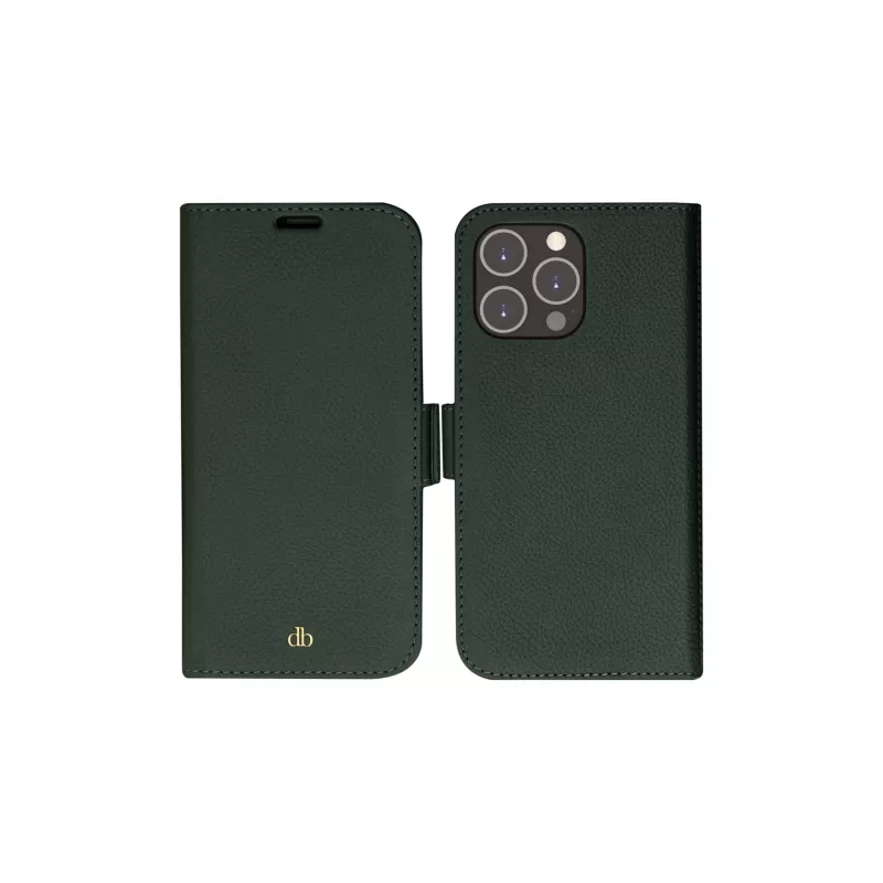 Wallet Case dbramante1928 New York für iPhone 14 Pro Max, grün, 3 Kartenfächer, passend für 6,7 Zoll