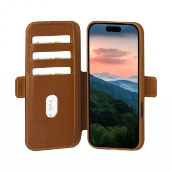 dbramante1928 Copenhagen genarbte Leder-Flipcase für iPhone 17 Pro Max, tan