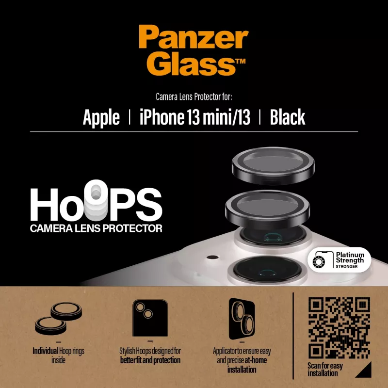 PanzerGlass Hoops Kamera-Linsenschutz iPhone 13 mini 13 Schwarz Kratzfest