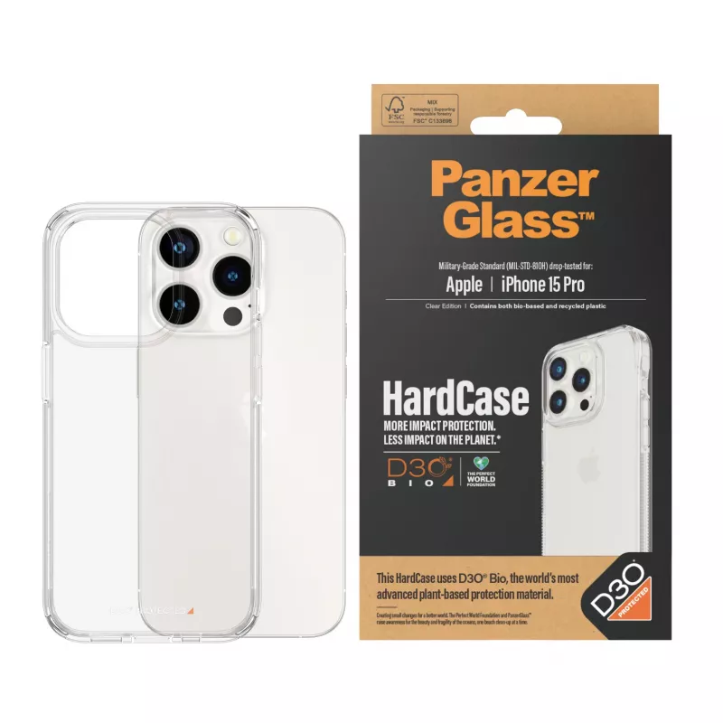 PanzerGlass® HardCase Transparent mit D3O® iPhone 15 Pro