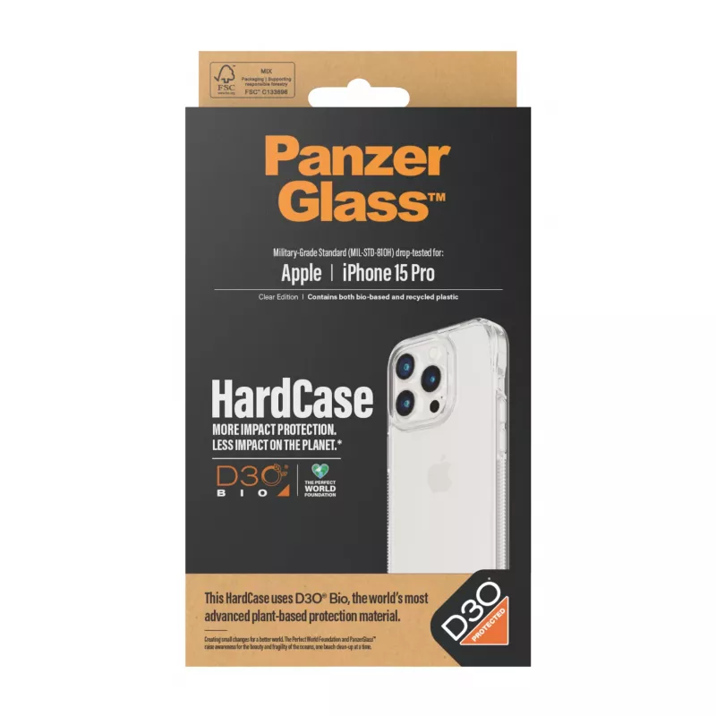 PanzerGlass® HardCase Transparent mit D3O® iPhone 15 Pro