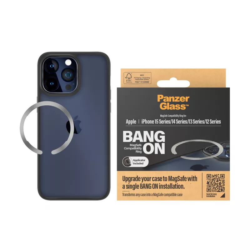 PanzerGlass Bang On MagSafe-Kompatibilitätsring für iPhone 12/13/14/15, Transparent