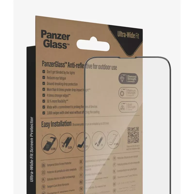 PanzerGlass ® Entspiegelter Displayschutz iPhone 14 Plus | 13 Pro Max | Ultra-Wide Fit mit EasyAligner