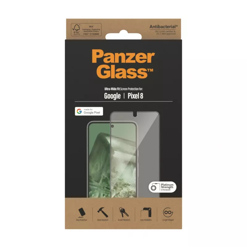 PanzerGlass® Displayschutz Google Pixel 8 | Ultra-Wide Fit