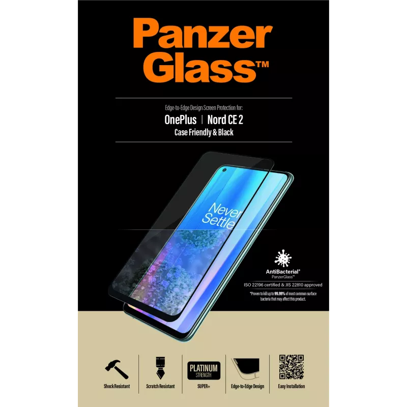 Bildschirmschutz PanzerGlass OnePlus Nord 2 CE Kratzfest Stoßfest Antibakteriell