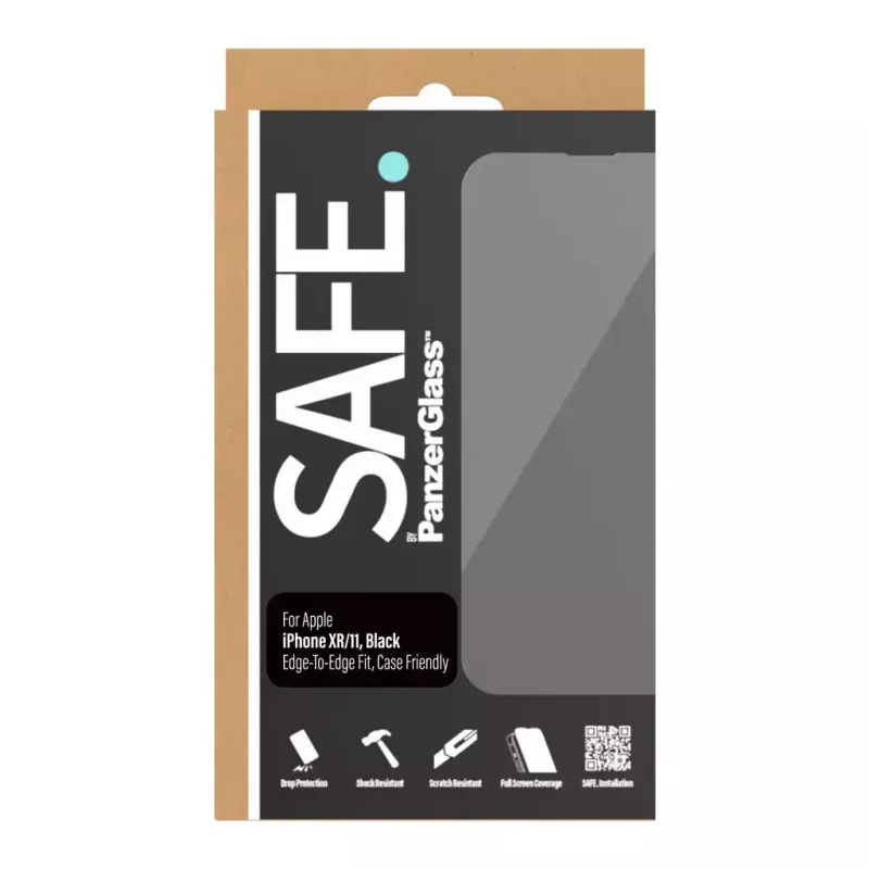 PanzerGlass SAFE. by ® Apple iPhone 11 XR Displayschutzfolie Edge-to-Edge kratz- und stoßfest