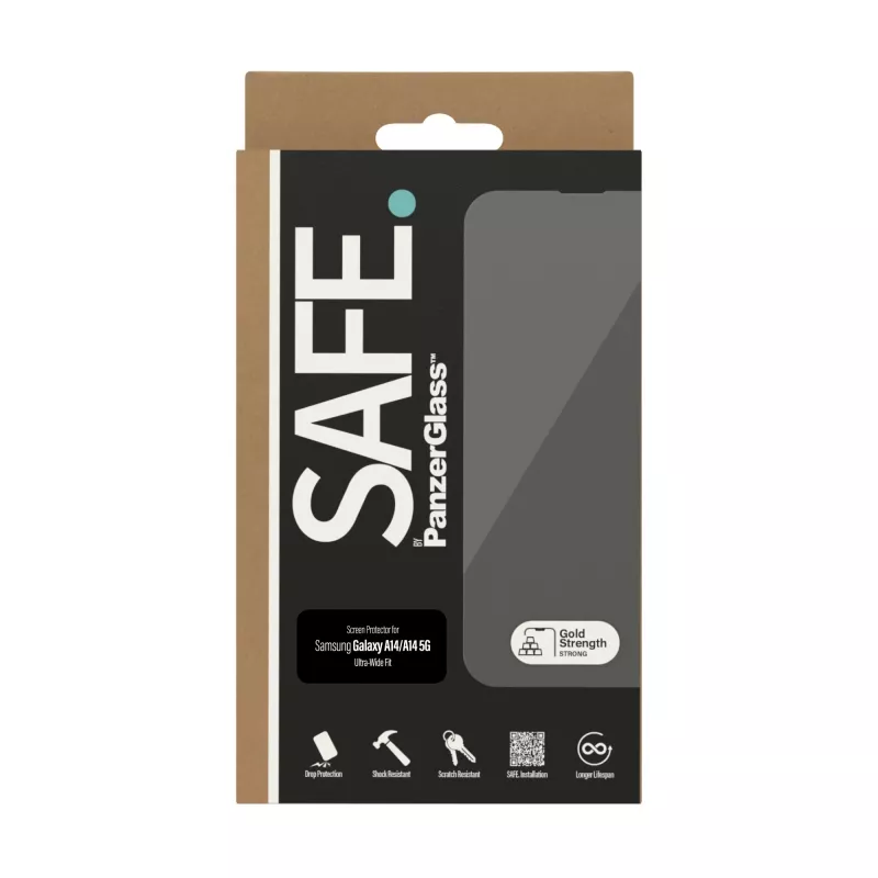 PanzerGlass SAFE. by ® Displayschutzfolie Samsung Galaxy A14 | A14 5G | Ultra-Wide Fit