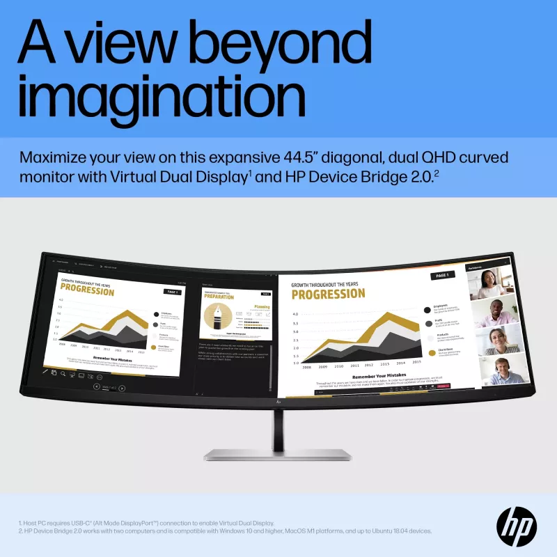 Monitor HP E45c G5 45 Zoll Curved Display LCD DQHD Auflösung