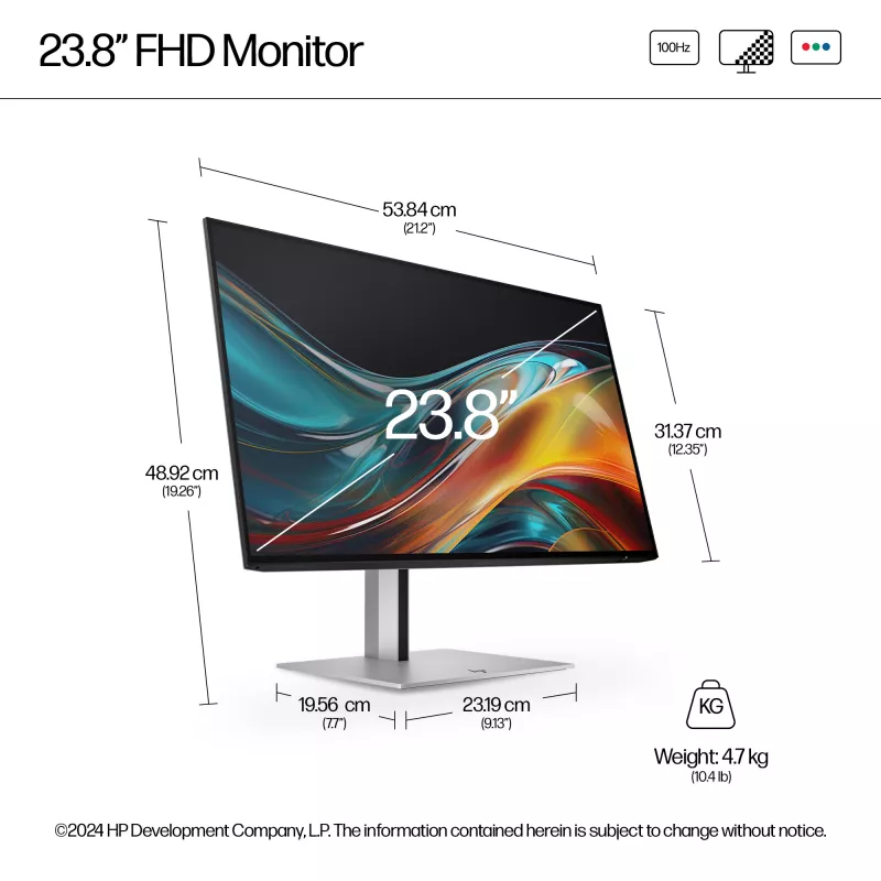 HP Series 7 Pro 60,5 cm (23,8″) FHD-Monitor – 724pf PVC-frei
