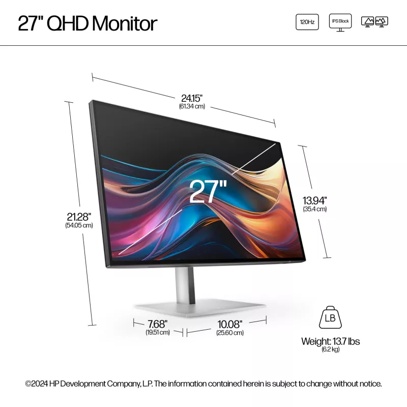 Monitor HP Series 7 Pro 27 Zoll QHD-Display Quad HD 2560 x 1440