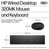 Kabelgebundenes Tastatur-Maus-Set HP 320MK – USB, Membrantastatur, Schwarz