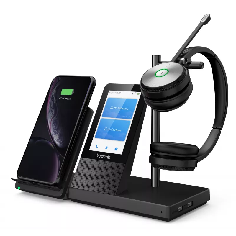 DECT kabelloses Headset Yealink WH66 — Dual Teams, Bluetooth, Supraaural, Head-band, 20–20000 Hz, 127 g, Schwarz