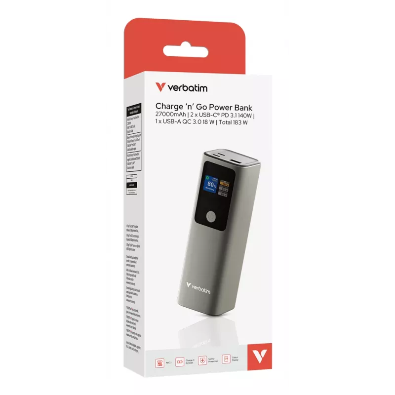 Tragbarer Akku Verbatim Charge 'n' Go Powerbank 27000mAh