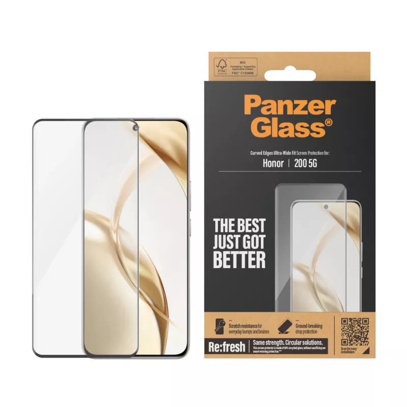 PanzerGlass Displayschutzfolie Honor 200 5G Ultra-Wide Fit kratzfest stoßfest