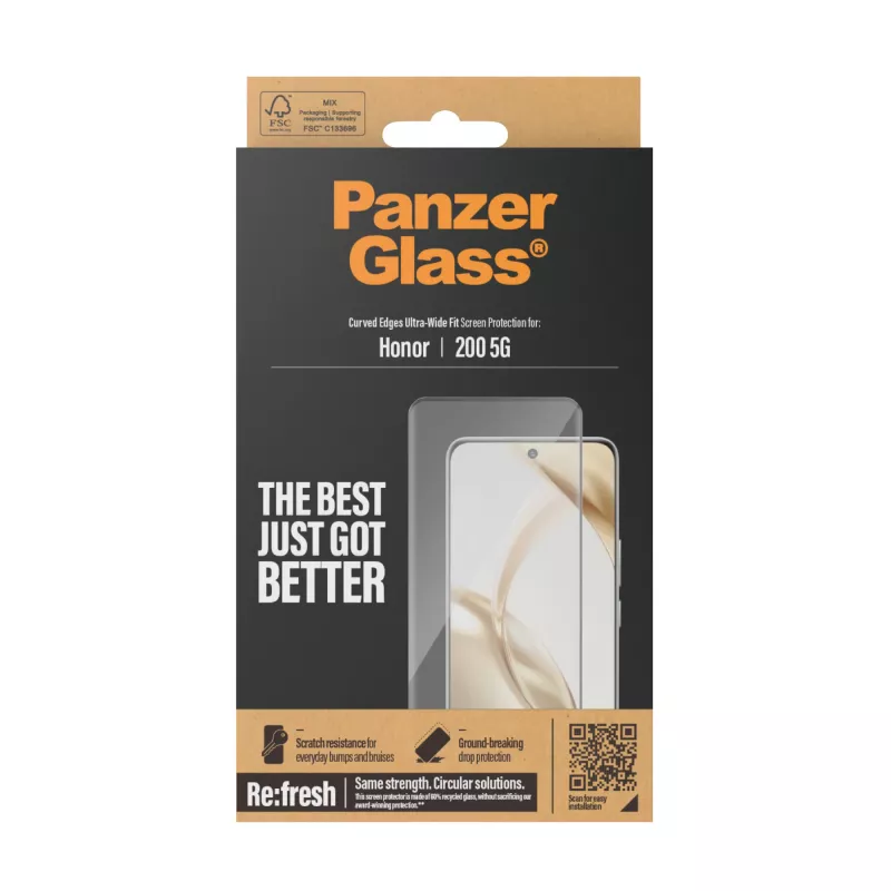 PanzerGlass Displayschutzfolie Honor 200 5G Ultra-Wide Fit kratzfest stoßfest