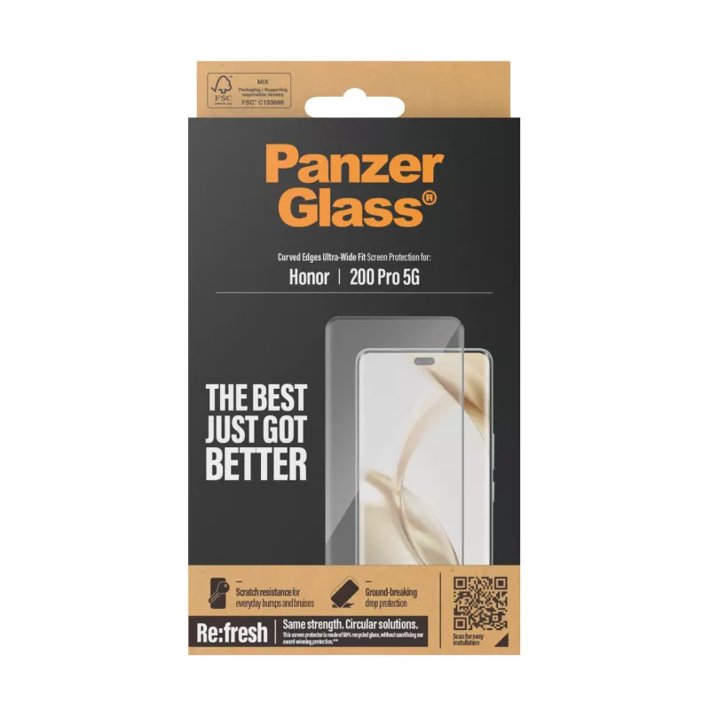 PanzerGlass ® Displayschutz Honor 200 Pro 5G | Ultra-Wide Fit