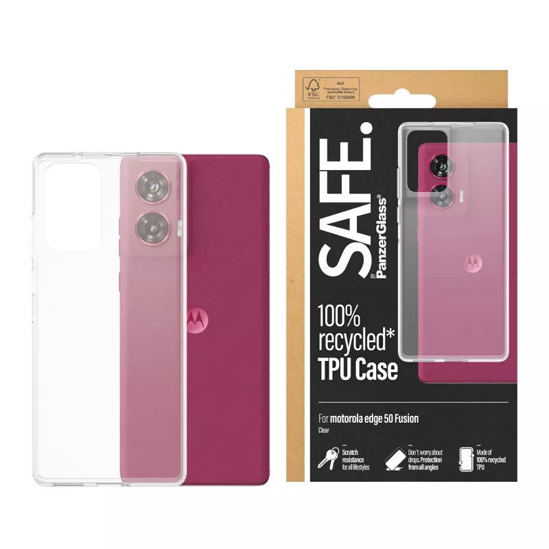 PanzerGlass SAFE. by ® TPU Hülle für Motorola Moto edge 50 Fusion | Transparent